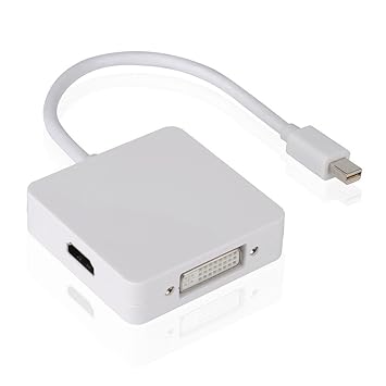 Zacro 3 en 1 Mini DisplayPort (Thunderbolt) a HDMI/DVI/VGA ...