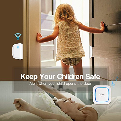 image for Door Alarm for Home/Office, Cinbos Wireless Door Open Chime, Range 656