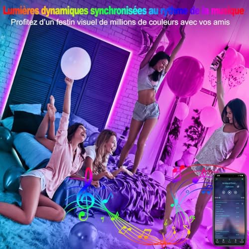 Tenmiro 30m (15m×2), RGB Led Strip, Flexible Multicolor Light Room Led with Remote Control, Used for Bedroom Home Decoration
