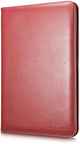 iPad Air 2, 9.7 inch, Leather Tablet Cover Case - Luxury Wallet Automatic ON/OFF Flip Cover Leather Case for iPad Air2 9.7 inch (Red)