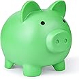 PJDRLLC Piggy Bank, Unbreakable Plastic Money Bank, Coin Bank for Girls and Boys, Medium Size Piggy Banks, Practical Gifts for Birthday, Easter, Christmas (Green)