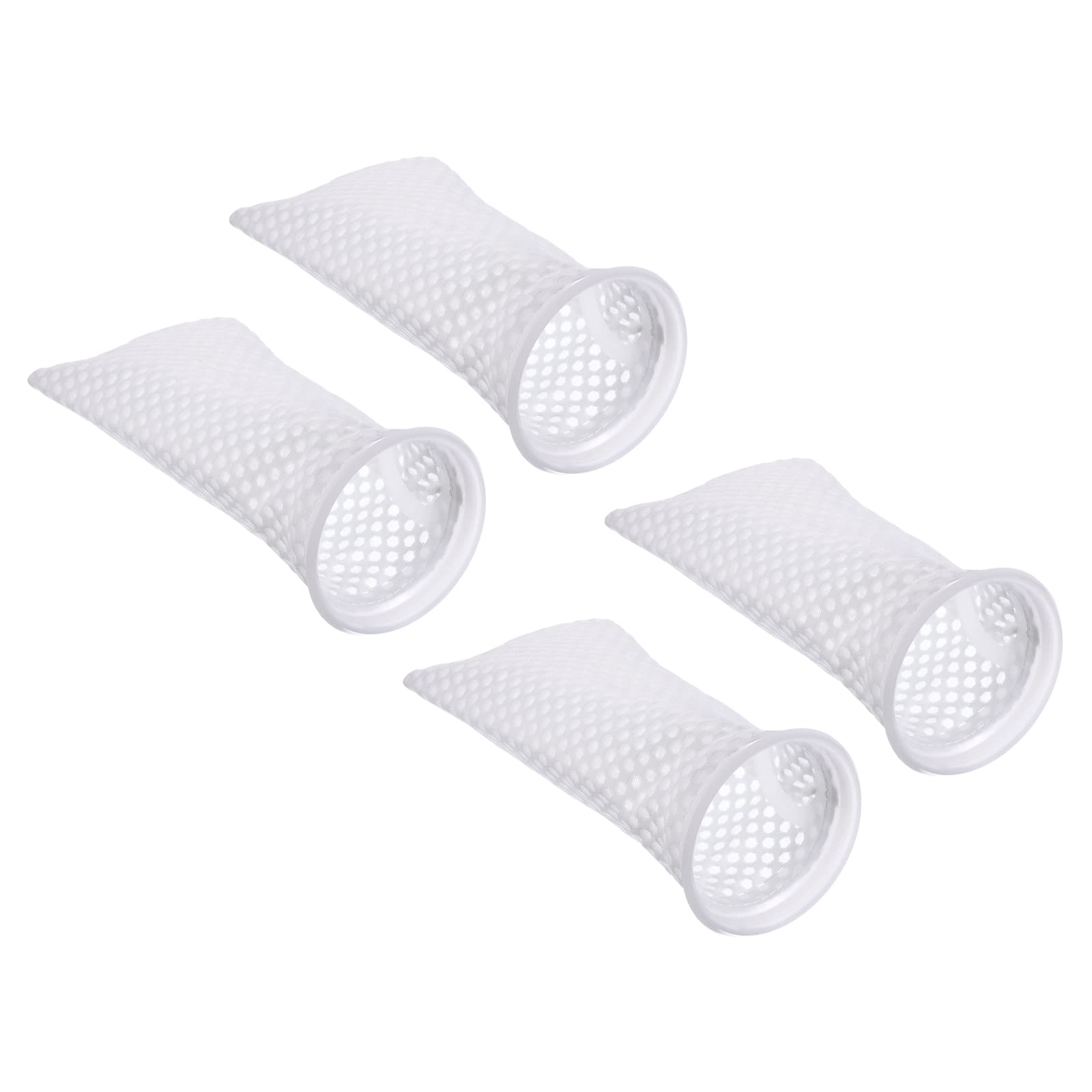 PATIKIL 3D Honeycomb Filter Sock 4 Inch 4 Pack Fish Tank Mesh Bags Pool Skimmer Basket, White