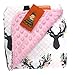 Dear Baby Gear - Reversible Baby Blankets - Soft Nursery Blanket for Newborn - Toddler Blankey - Throw Blanket for Boys & Girls - Infant Blankets - 40x30 (Girl Antler Flowers - Pink Dot)