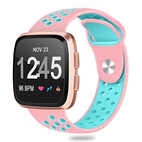 HUMENN For Fitbit Versa Bands, Replacement Accessory Breathable Sport Bands with Air Holes for Fitbit Versa Smartwatch