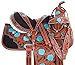AceRugs 14 15 16 17 Turquoise Show Hand Carved Barrel Racing Western Horse Saddle TACK Set Premium Leather (Blue Floral, 17)thumb 1