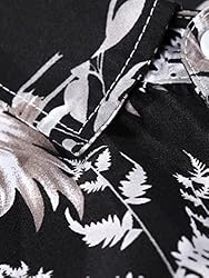 Floerns Men's Casual Tropical Print Button Down