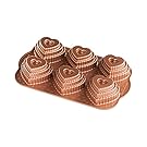 Nordic Ware 90937 Cast Bundt Bakeware Tiered Heart Cakelets