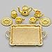 Odoria 1/12 Miniature Tea Set 8Pcs Dollhouse Decoration Accessories, Gold