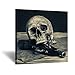 Kreative Arts - Abstract Skull with a Gun Wall Art Canvas Painting Vintage Poster Prints Home Decor Wall Picture For Living Room Gift Hanging Wall Decor Picture 24x24inch