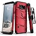 ZIZO Bolt Series for Samsung Galaxy S8 Plus Case Military Grade Drop Tested with Tempered Glass Screen Protector Holster RED Black