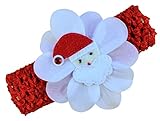 Baby Felt Santa Silk Flower Crochet Headband~Funny Girl Designs