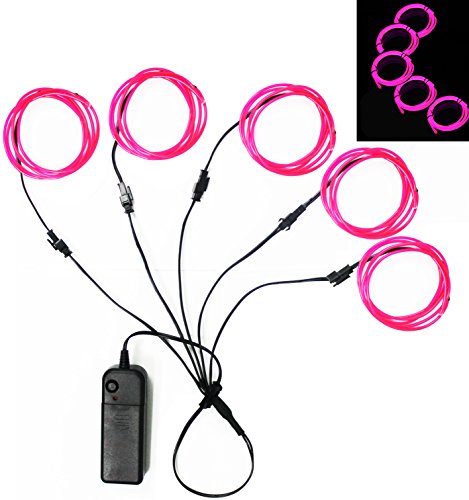 Ourbest el wire pink neon glowing strobing electroluminescent wir…
