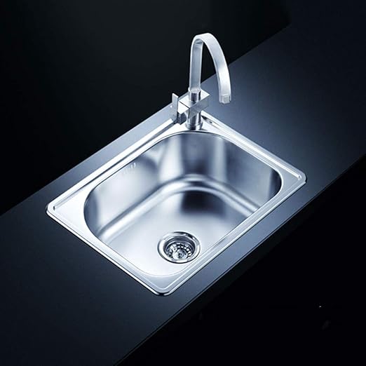 ADWN Fregadero empotrado rectangular redondeado R Fregadero individual