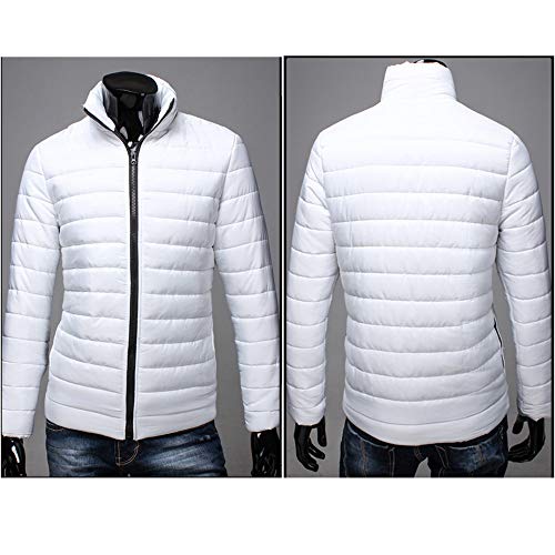 Dressin_Men's Clothes Clearance!Dressin_Men's ClothesBoys Men Warm Stand Collar Slim Winter Zip Coat Outwear Jacket WH/XXXL