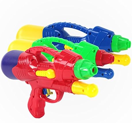 KiiSports® Water Mini Cannon Blaster - 3 Pack - Water Jets Soaker, Super Summer Fun! Hand Pumped Nozzle Shooter, Long Range Shooting + Warranty (3 Pack Varies Color)
