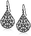 1928 Jewelry Teardrop Vine Filigree Drop Earrings For Women, Fish Hook