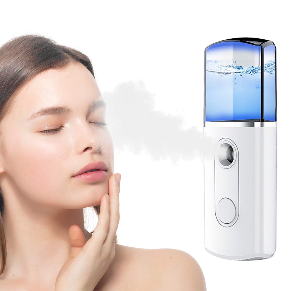 Chesean Nano Facial Mister Facial Steamers Portable Mini Handy Sprayer Cool Mist Hydrating for Skin Care Support Adding Mineral Water and Milk 30ml Rechargeable: Beauty