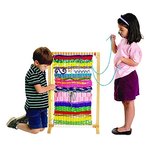 Colorations Wooden Classroom Collaborative Loom, 30 inches H x 19-1/2 inches W x 11-3/4 inches D, Assembly Required, Weaving, Educational, Arts & Crafts, Work Together, Sturdy