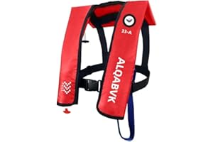 Aldabvk Adult Automatic Inflatable Life Jacket, A-33, Kayak Buoyancy Vest, Outdoor Water Sports, 330 pounds of Buoyancy, Adju