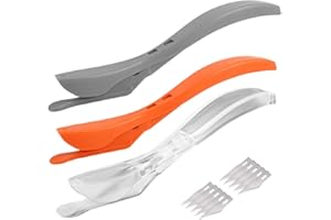 LAINLOY 3PCS Wrapping Paper Cutter, Concealed Safety Sliding Cutter, Vinyl Gift Wrap Cutting Tool with Handle, Paper Cutter with Blades for Scrapbooking Christmas Wrap Roll Paper (Grey&White&Orange)