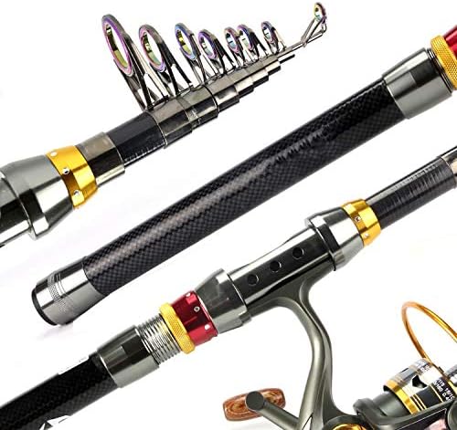 Homesuns 99% Carbon Fiber Telescopic Fishing Rod 1.8-3.6m Short Sea Rods Telescopic Fishing Rod Spinning Fishing Pole,2.4 m