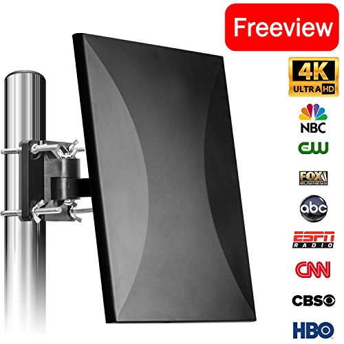 2018 NEW VERSION ! 120-160 Mile Range Amplified HDTV Antenna, Outdoor Indoor 4K TV Antenna with Signal Booster Extremely High Signal Reception with Detachable Amplifier for FM/VHF/UHF