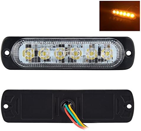 SAFU 1PCS 5'' 6 LED Car Emergency Beacon Light CREE 3W Yellow Color Led Strobe Light For Universal Design Vehicles Trucks Off Road Motorcycle 19 Flashing Modes Police Warning Lights LED Pick up Lamp