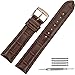 TStrap 20mm Brown Leather Watch Bands Replacement Watch Strap 20mm Rose Gold Watch Buckle Clasp(18mm 20mm 22mm)