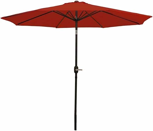 Amazon Com Sunnydaze 9 Foot Outdoor Patio Umbrella With Tilt Crank Aluminum Burnt Orange Garden Outdoor