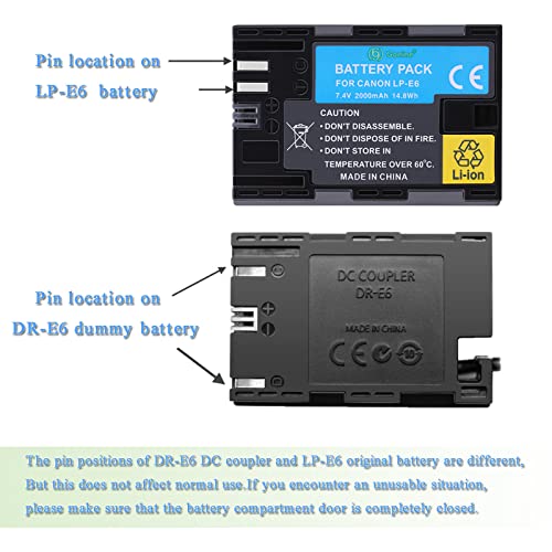 ACK-E6 AC Power Adapter Gonine Decode ACK-E6 + DR-E6 DC Coupler Kit (LP ...