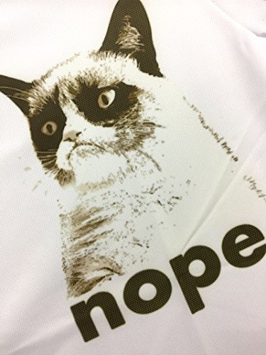 image for Pizoff Short Sleeve Baseball Collar Arc Bottom 3D Front Nope Cat Print