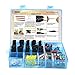 Qook 10 Set Car Waterproof Electrical Connector Plug Terminals Heat Shrink 2/3 Pin Way with 24Pcs Fuses, Blue Clear Box