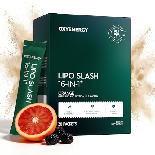 OxyEnergy LIPO Slash 16-in-1 Natural Weight Loss Supplement, 30 Packets | Supports Appetite Suppressant & GLP-1 Activate, Vegetarian, Non-GMO for Women & Men Seeking Healthy Weight Loss