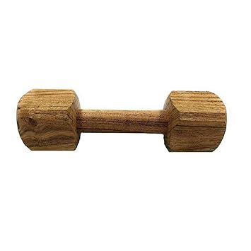 MUNCHOS Wooden Teether Dumbbell Shaped Dog Toy, Medium