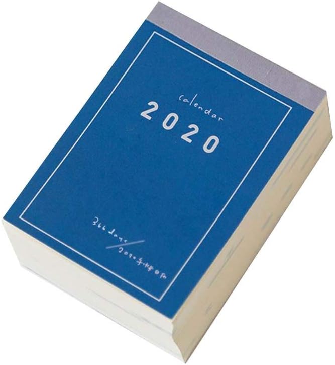 HYDKU 2020 Inspirational Mini Desk Calendar Office Desktop Decoration Daily Plan Time Management Notepad Decoration Desk Calendar (Color : Blue, Size : 60 * 90mm)