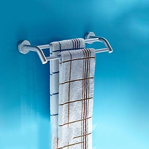 GGHYYO Towel Shelf Shower Room Kitchen Wall-Mounted Bar Towel Rail Shelf Double Laye 40cm