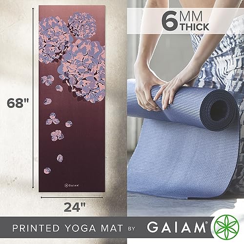 Gaiam Yoga Mat Premium 6mm Print Extra Thick Non Slip Exercise