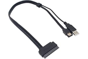Suapouen 2.5 inch Hard Disk Drive 22Pin to eSATA Data USB Powered Cable Adapter for Optimized for SSD, Support UASP IIIEC-SSH