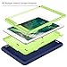 Hocase Compatible with iPad 5th/6th Generation Case, High-Impact Shock Absorbent Dual Layer Silicone+Hard PC Bumper Protective Case - Navy Blue/Lime Green