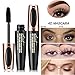 4D Silk Fiber Lash Mascara Waterproof, Long Lasting Eyelash Mascara, Silicone Brush Head, Smudge-Proof, Black (Color 1)