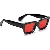 GFUIARA Trendy Square Sunglasses for Men Women Fashion Thick Rectangle Sun Glasses UV Protection Shades Designer Style