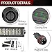 OFFROADTOWN 52Inch LED Light Bar Off Road Driving Light 800W Quad Row Roof Lights Straight Work Light Bar with Wiring Harness and Black Cover for Pickup Chery Dodge