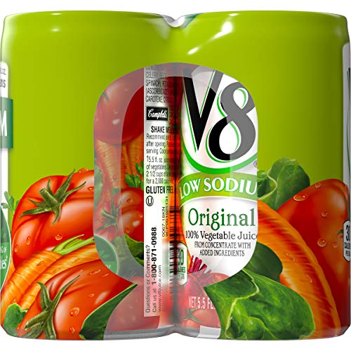 V8 Low Sodium Original 100 Vegetable Juice, Vegetable Blend with