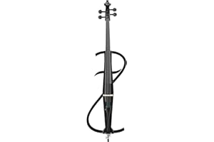 EPOFIT Full Size Electric Cello Kit for Adults,Beginners,Complete 4/4 Cello Set with Portable Bag, Bow, Rosin, Earphone and Connecting Line, S-shaped,Black