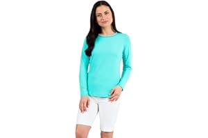 IBKUL Athleisure Wear Sun Protective UPF 50 Icefil Cooling Tech Long Sleeve Crew Neck Top with Under Arm Mesh – 83000