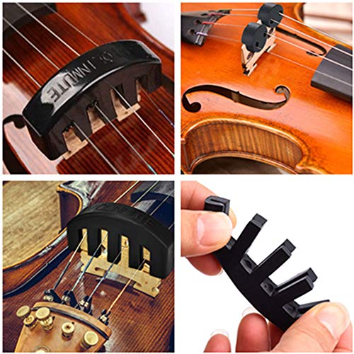 AISIBO 4/4 Violin Practice Mute, Rubber Claw Mute, Mute Silencer for Very Quiet Practice (Black) - Thumbnail 6