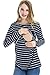 Smallshow Women's Maternity Long Sleeve Nursing Tops with Lift Up Breastfeeding Access Navy Medium