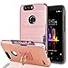 YmhxcY for ZTE Blade Z Max/ZTE Blade Zmax Pro 2/ ZTE Sequoia Case with Phone Stand,[Credit Card Slots Holder][Brushed Texture] Hybrid Dual Layer Shockproof Protective Cover for ZTE Z982-LCK Rose Gold
