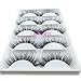 3D Mink False Eyelashes LASGOOS 100% Siberian Mink Luxurious Fluffy Volume Messy Cross Light Weight Long 5 Pairs x 2 Wholesale Fake Eye Lashes A11