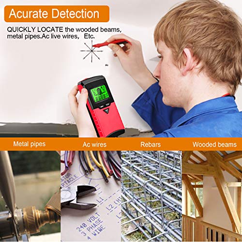 Joypea Stud Finder Wall Scanner,4 in 1 Multi Scanning Wall Sensor with Digital LCD Display Sound Warning for Studs/Wood/Metal/Live AC Wires Detection，Level Angle Detection - Thumbnail 4